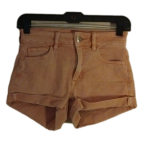 American Eagle size 0 dusty rose colored cuffed hi- rise  shortie shorts.